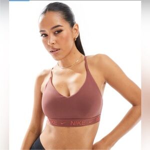 Nike Indy Women’s Large Light Support Padded Adjustable Sports Bra Red Sepia